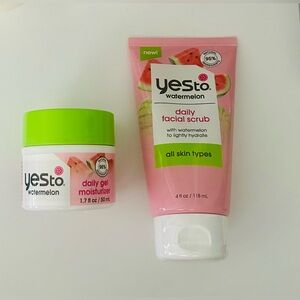 Yes To Watermelon Skincare Set Lot Scrub & Moisturizer New